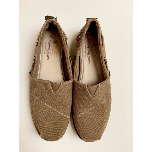BOBS from Sketchers Brown Memory Foam 100% Leather insole Slip On Shoes Womens 6 - Picture 2 of 11